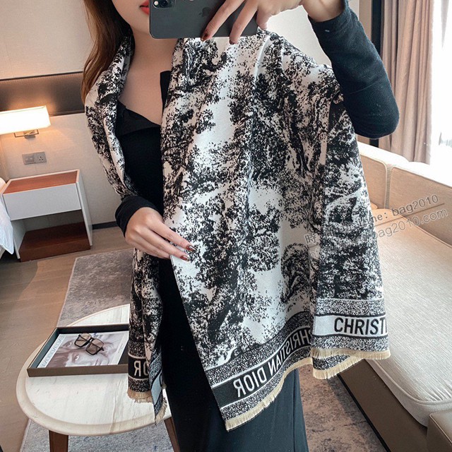 DiorCD動物印花長巾女士圍巾 迪奧2021專櫃款圍巾披肩毛毯三用  mmj1310